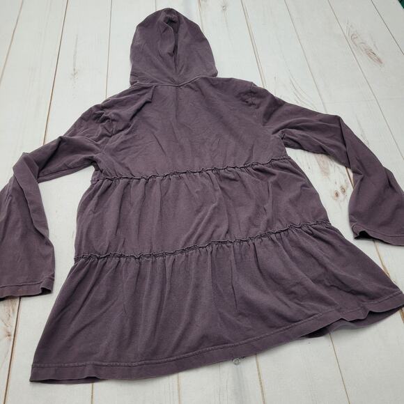 Neon Buddha Wendy brown tiered ruffle hoodie sweatshirt trapeze jacket y2k - Picture 5 of 6